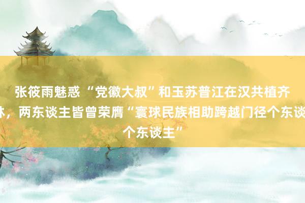 张筱雨魅惑 “党徽大叔”和玉苏普江在汉共植齐心林，两东谈主皆曾荣膺“寰球民族相助跨越门径个东谈主”