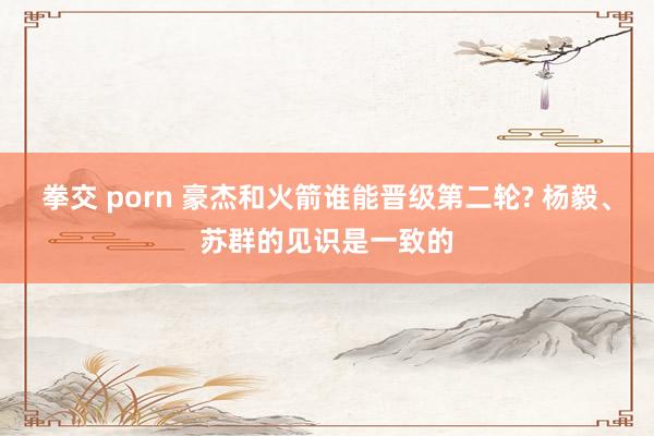 拳交 porn 豪杰和火箭谁能晋级第二轮? 杨毅、苏群的见识是一致的