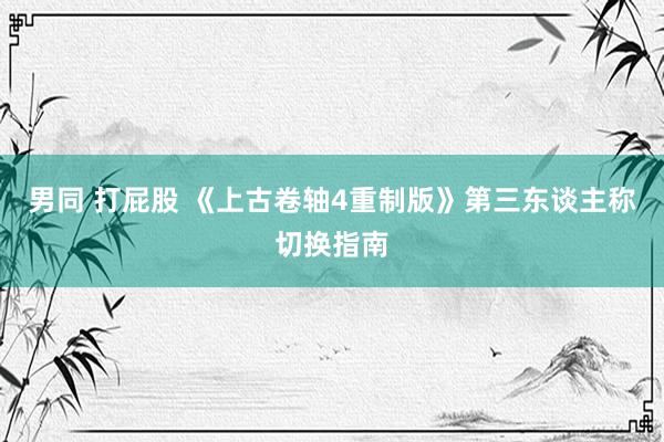 男同 打屁股 《上古卷轴4重制版》第三东谈主称切换指南